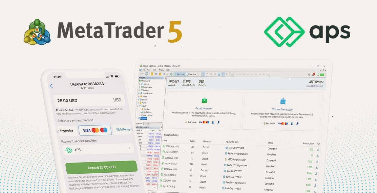 MetaTrader5下载_MT5下载_同步登录中心：支付服务提供商APS加入MetaTrader 5的内置支付系统（封面配图）
